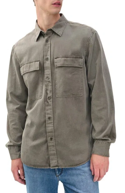 Rag & Bone Finch Cotton & Lyocell Button-up Overshirt In Brown