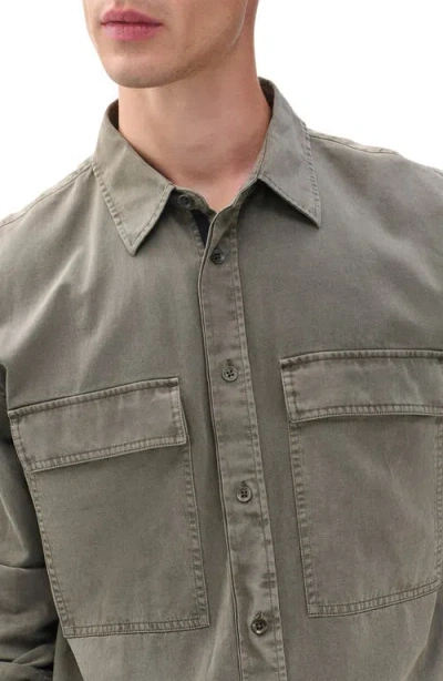 Rag & Bone Finch Cotton & Lyocell Button-up Overshirt In Brown