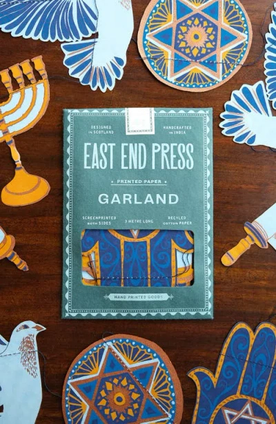 East End Press Hanukkah Sewn Paper Garland In Multi