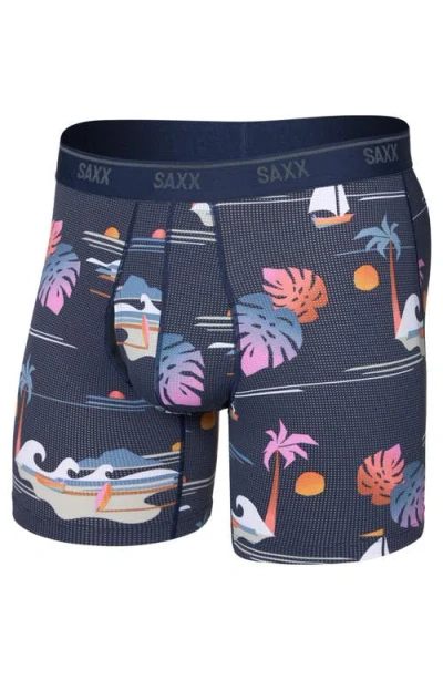 Saxx Quest Quick Dry Mesh Slim Fit Boxer Briefs In Gray