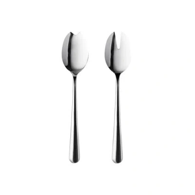 Mepra Neve Mirror 2 Piece Salad Serving Set In Metallic