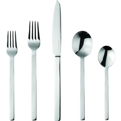 Mepra Stile By Pininfarina Flatware Set With Steak Knife In Green