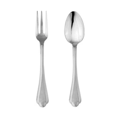 Mepra Leonardo 2-piece Flatware Serving Set In Metallic