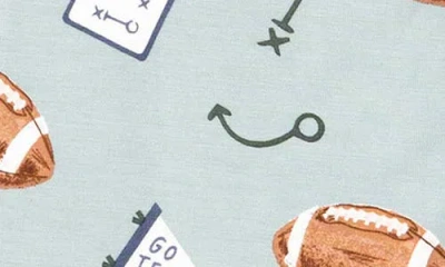 Angel Dear Touchdown Time Print Footie In Gray