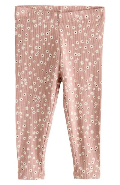 Next Kids' Assorted 5-pack Rib Leggings In Pink