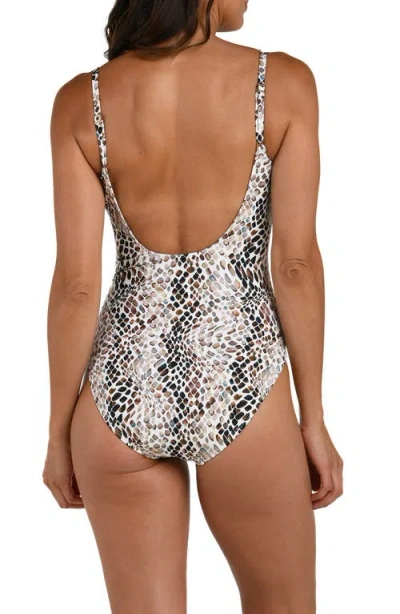 La Blanca Wild Whispers Plunge Neck One Piece Swimsuit In Multi
