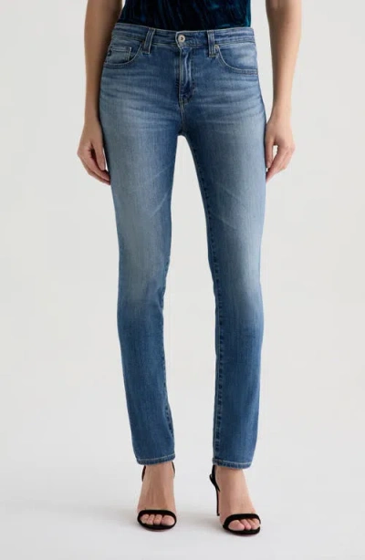 Ag Mid Rise Cigarette Leg Jeans In Kinship In Blue