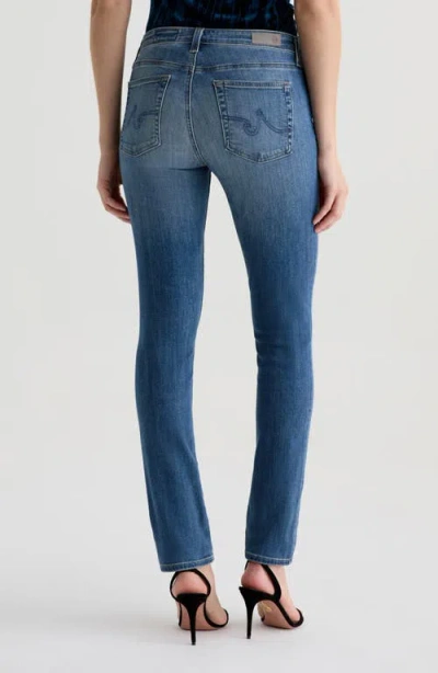 Ag Mid Rise Cigarette Leg Jeans In Kinship In Blue