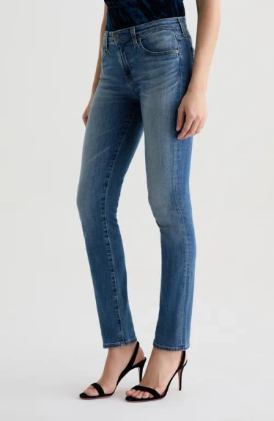 Ag Mid Rise Cigarette Leg Jeans In Kinship In Blue