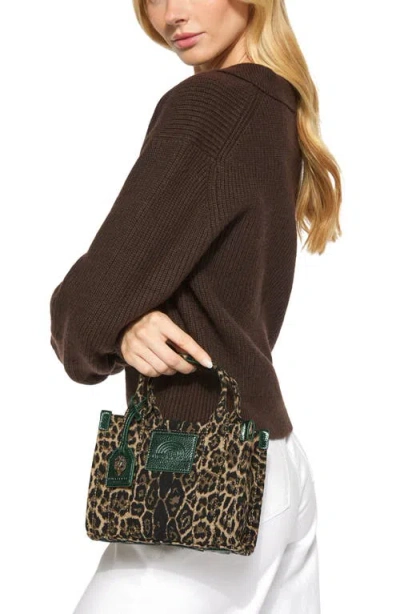 Kurt Geiger Leopard Print Southbank Extra Small Tote In Brown