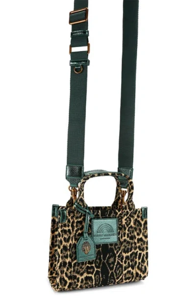 Kurt Geiger Leopard Print Southbank Extra Small Tote In Brown