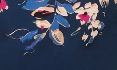 Adrianna Papell Plus Size Floral Printed Midi Dress In Blue