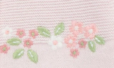 Little Me Baby Girls Cotton Garland Sweater Coverall In Pink