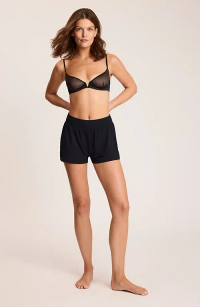 Commando Mesh Underwire Plunge Demi Bra In Black