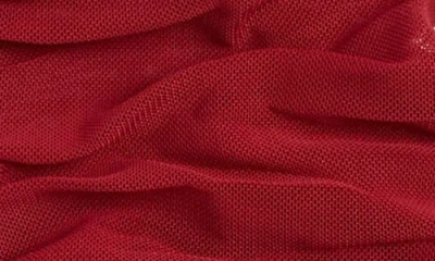 High Heel Jungle Ariana Ruched Mesh Opera Gloves In Red