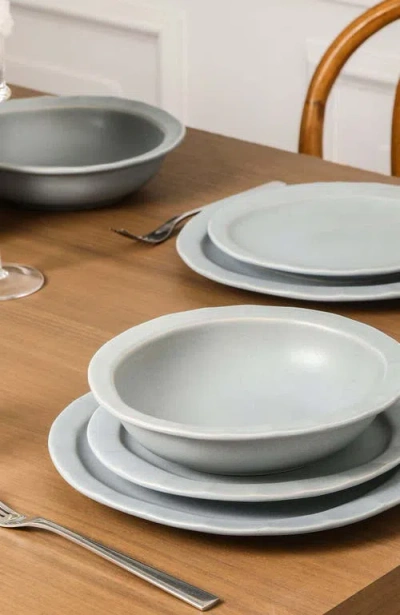 Stone Lain Oasis Stoneware 12-piece Dinnerware Set In Gray