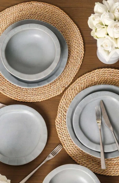 Stone Lain Oasis Stoneware 12-piece Dinnerware Set In Gray