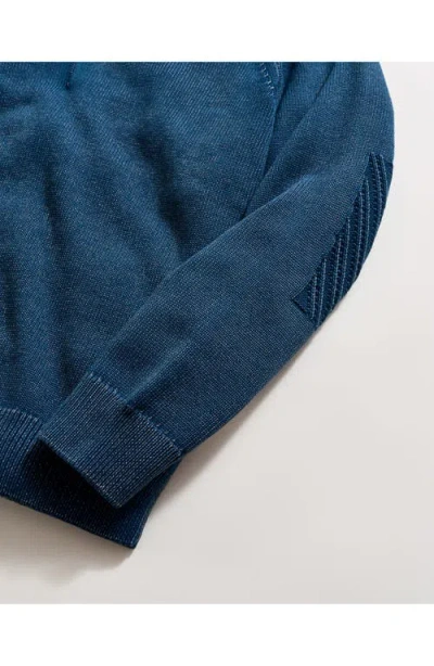Billy Reid Garment-dyed Henley Sweater In Blue