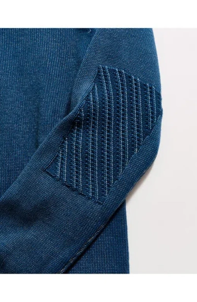 Billy Reid Garment-dyed Henley Sweater In Blue