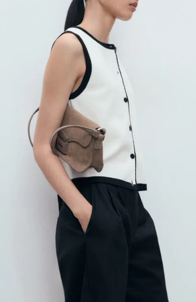 Mango Knitted Waistcoat With Contrast Detail Ecru In Multi