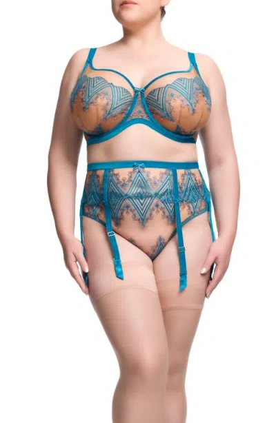 Dita Von Teese Fortunia Curve Underwire Bra In Blue