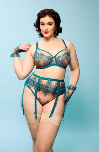 Dita Von Teese Fortunia Curve Underwire Bra In Blue