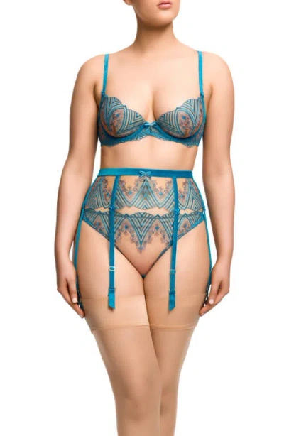 Dita Von Teese Fortunia Underwire Plunge Bra In Blue