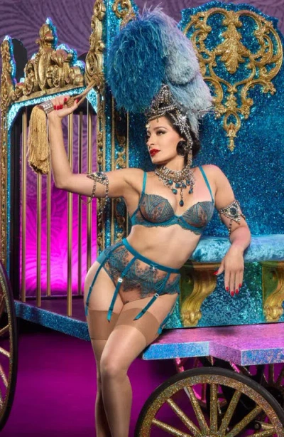 Dita Von Teese Fortunia Underwire Plunge Bra In Blue