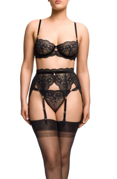 Dita Von Teese Floradora Underwire Balconette Bra In Black
