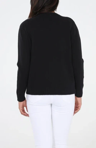 Rain And Rose Floral String Sweater In Black