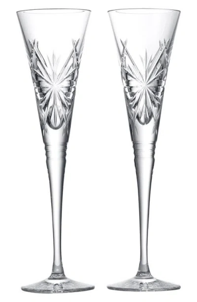 Waterford Wishes Beginnings Toasting Flute Pair, Set Of 2 In Transparent