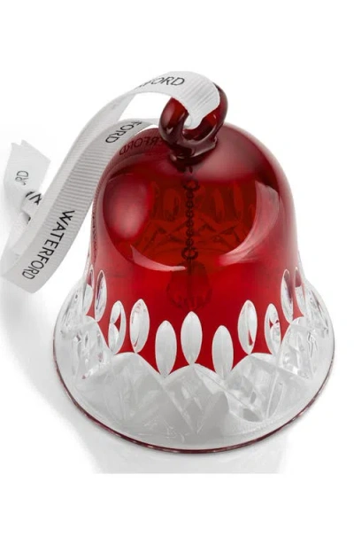Waterford Crystal Lismore Bell Ornament In Red