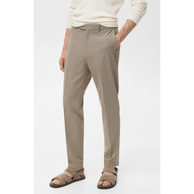 Mango Men's Pleated Slim-fit Pants In Brown
