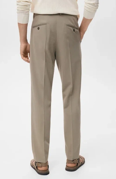 Mango Men's Pleated Slim-fit Pants In Brown