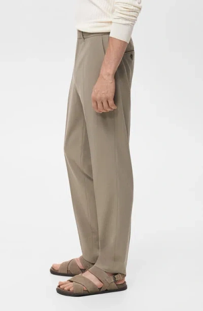 Mango Men's Pleated Slim-fit Pants In Brown