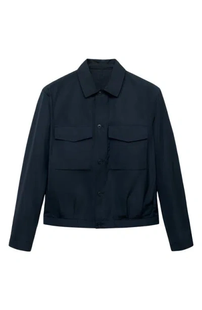 Mango Men's Pockets Water-repellent Jacket In Blue