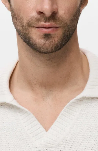 Mango Structured Cotton Polo Sweater In Neutral