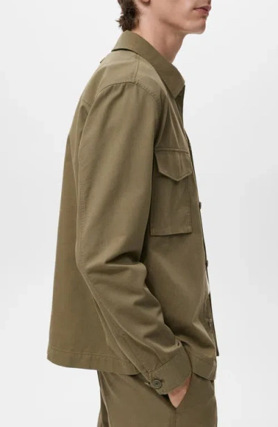 Mango Men's Pockets Lyocell Cotton Jacket In Green