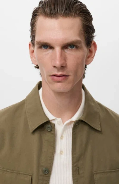 Mango Men's Pockets Lyocell Cotton Jacket In Green