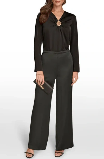 Donna Karan Women's Pleat Wide Leg Pull-on Pants In Multi