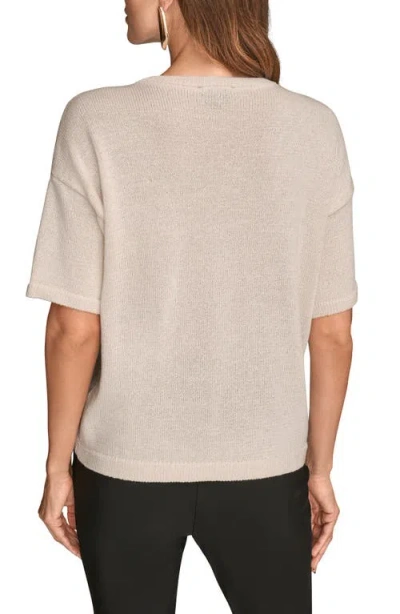 Donna Karan Women's Short Sleeve Sequin Sweater In Animal Print