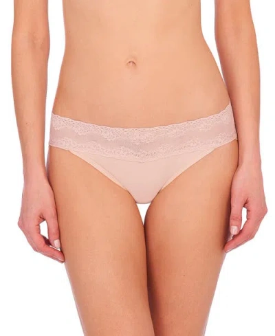 Natori Bliss Perfection Lace Trim One Size Bikini Brief 2-pack In Neutral