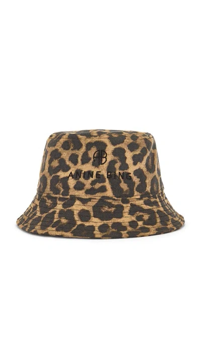 Anine Bing Nicks Leopard-print Bucket Hat In Brown