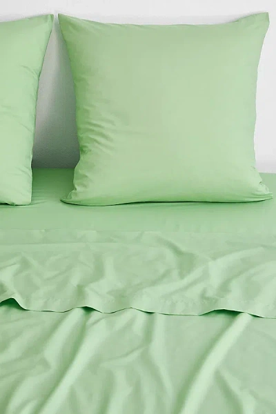 Bed Threads Organic Cotton Percale European Pillowcase Set In Apple At Urban Outfitters In Green