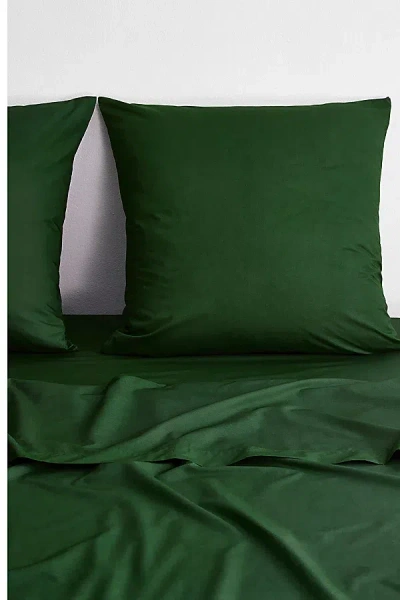 Bed Threads Organic Cotton Percale European Pillowcase Set In Moss At Urban Outfitters In Green