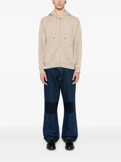 Izzue Logo-patch Knitted Jacket In Neutral