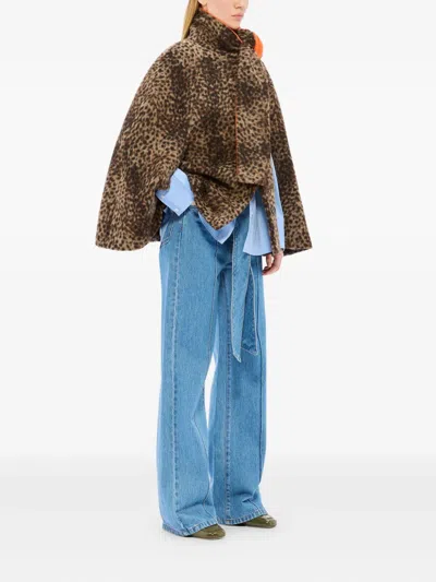 Msgm Rabbit-print Shirt In Blue