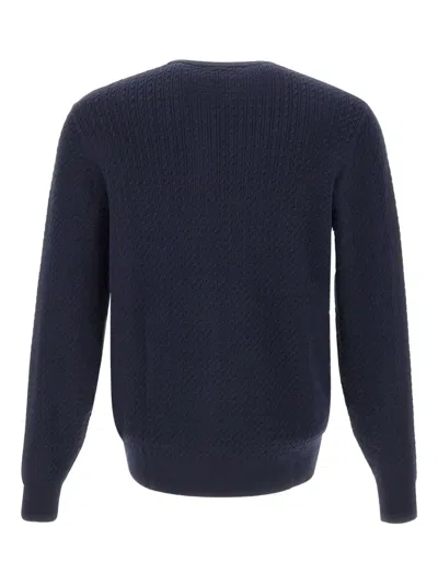 Diktat Cable-knit Crew-neck Sweater In Blue