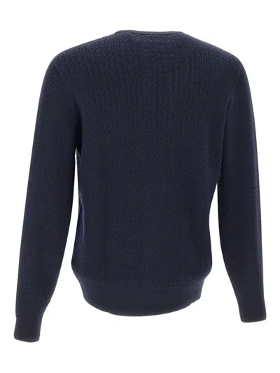 Diktat Cable-knit Crew-neck Sweater In Blue