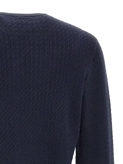 Diktat Cable-knit Crew-neck Sweater In Blue